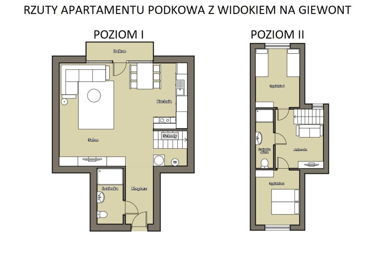 Apartament Podkowa Z Widokiem Na Giewont 考斯赛力克 外观 照片